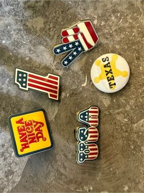 Patriotic Pin Lot - USA Flag & Texas Buttons